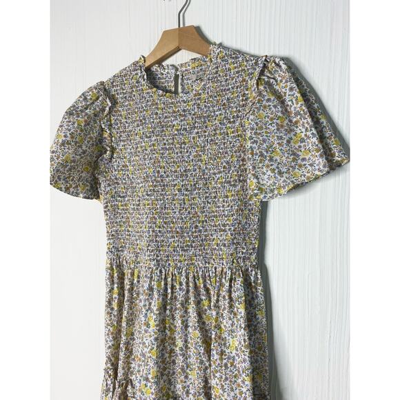 BAYBALA Jolene Smocked Bust Flutter Sleeve Floral Prairie Maxi Dress LARGE - Picture 10 of 14